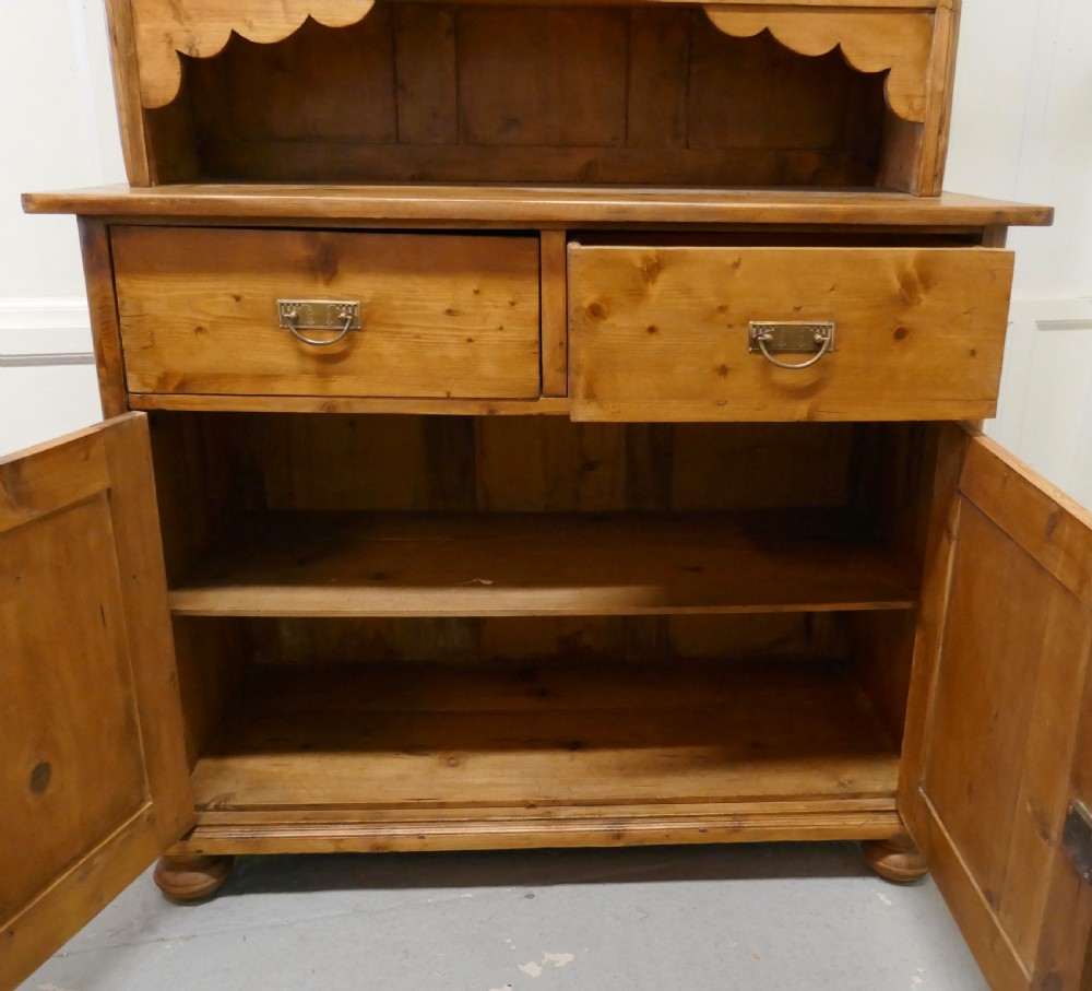 19th Century French Pine Farmhouse Kitchen Glazed Dresser  View V