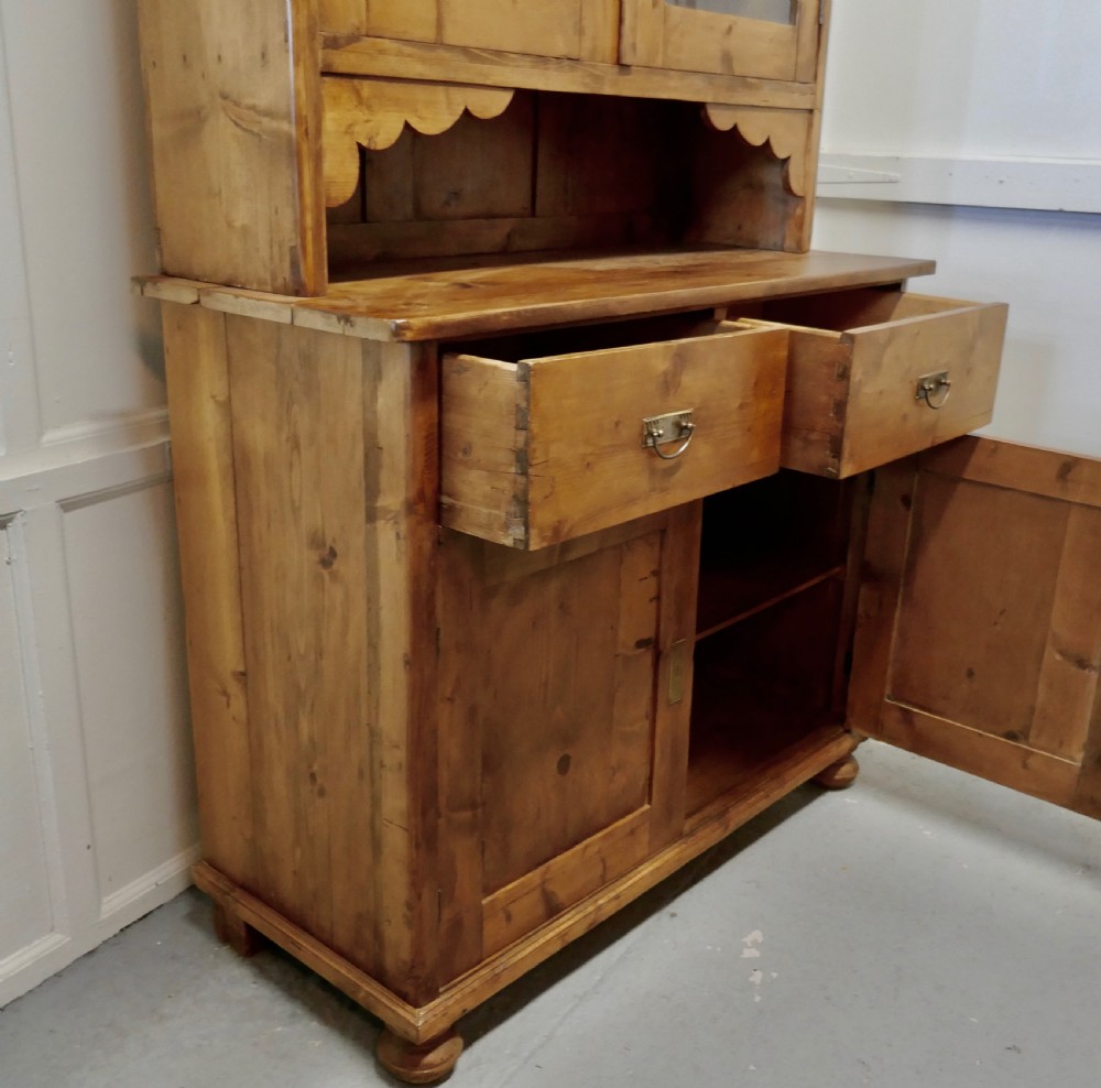 19th Century French Pine Farmhouse Kitchen Glazed Dresser  View VI