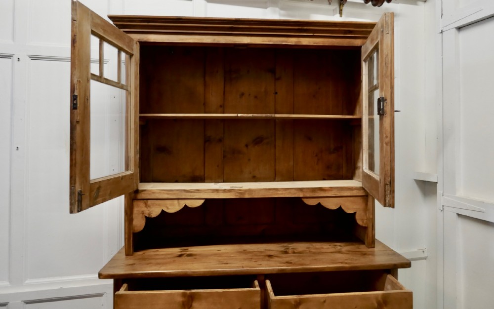 19th Century French Pine Farmhouse Kitchen Glazed Dresser  View VII