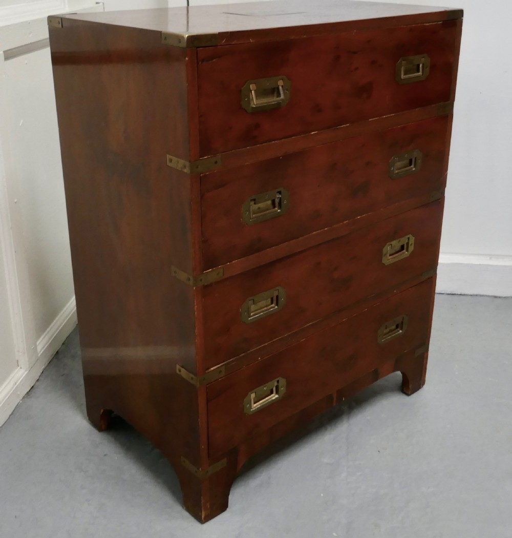 1861 Yew Wood Campaign Chest, with IV Lancers Plaque  View II
