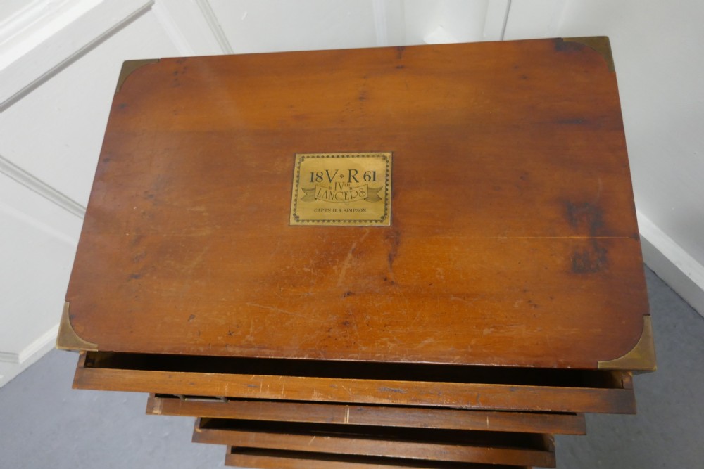 1861 Yew Wood Campaign Chest, with IV Lancers Plaque  View V