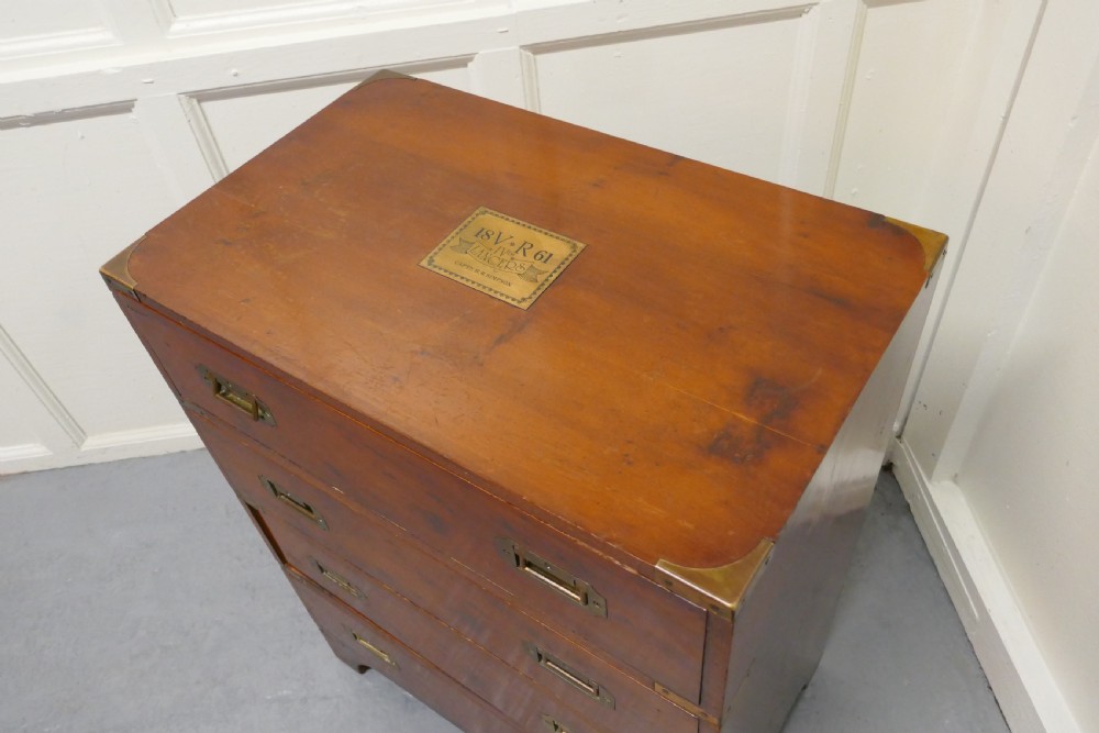 1861 Yew Wood Campaign Chest, with IV Lancers Plaque  View VI