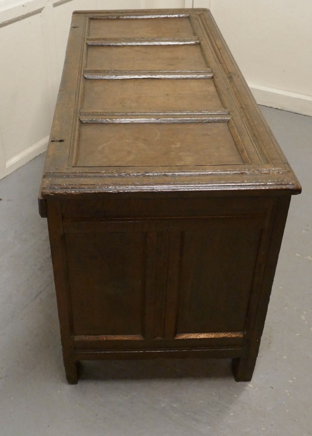 A Large 18th Century  Carved Oak Coffer View III