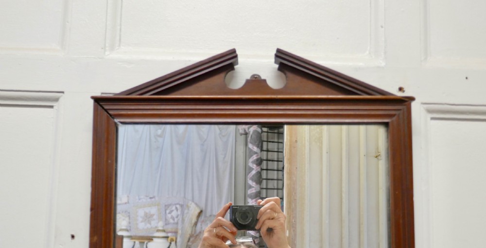 Victorian Mahogany Bathroom Wall Mirror with Towel Rail View V