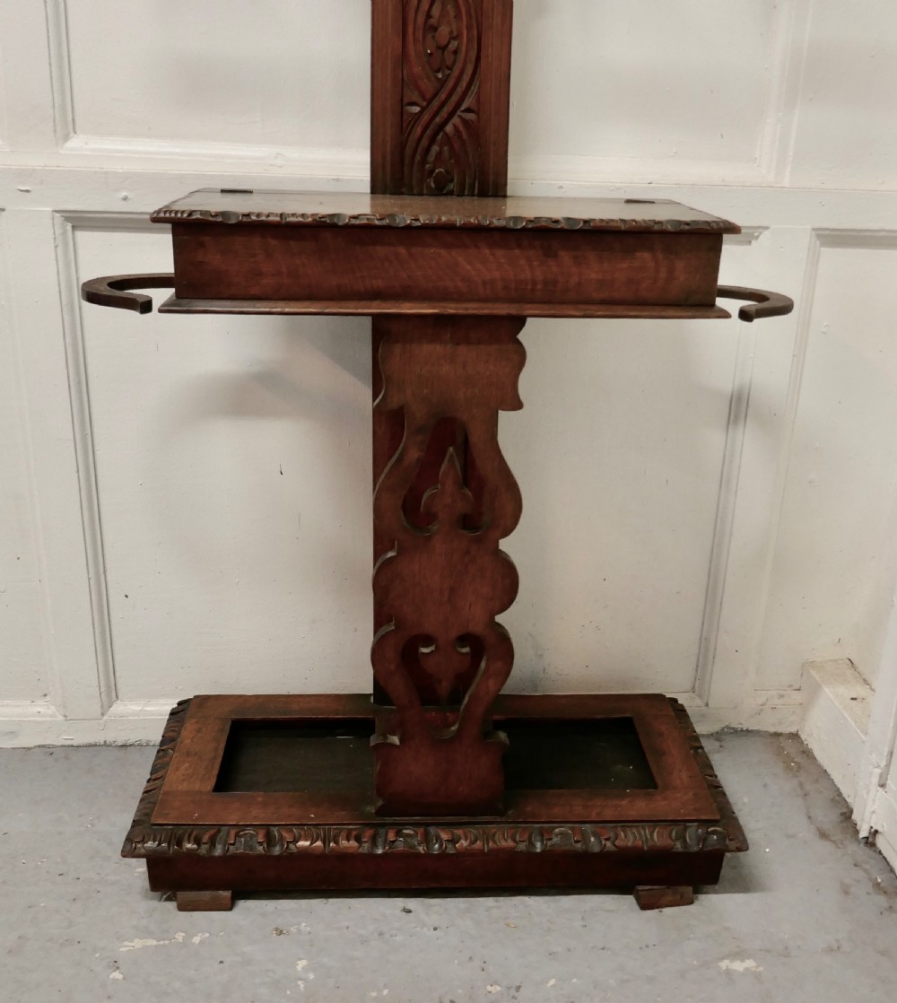Victorian Carved Oak Tree Hall Stand View IV