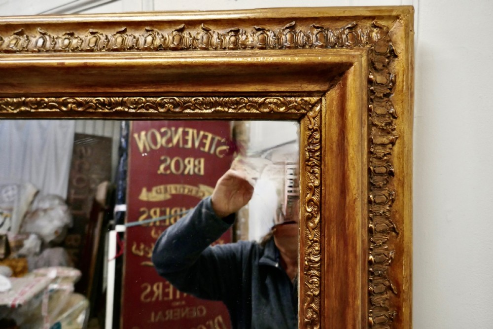 Very Large French Gilt Overmantel or Over Mantle Mirror View V