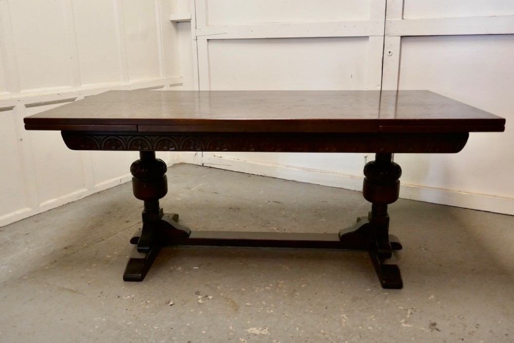 Large Dark Oak Refectory Extending Table   View VI