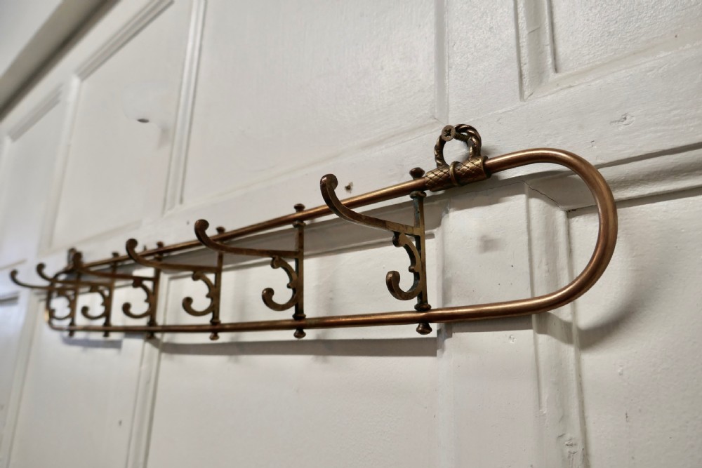 Nautical Brass Folding Coat Hook Rack from a Yacht View II