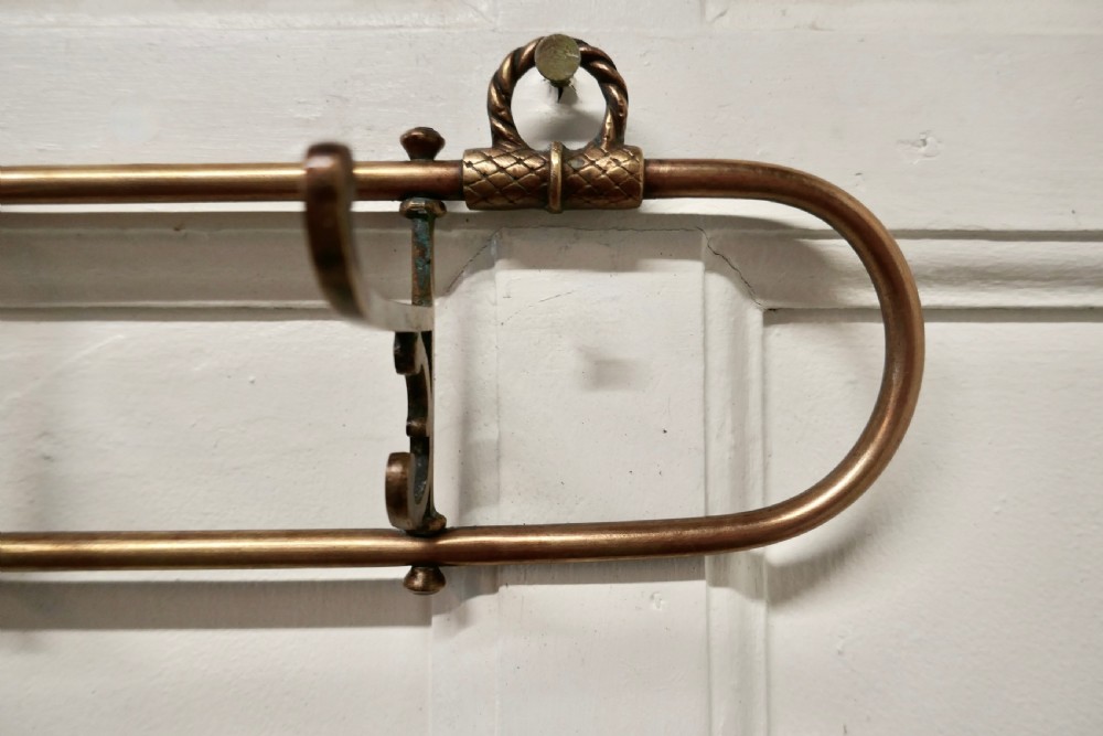 Nautical Brass Folding Coat Hook Rack from a Yacht View III