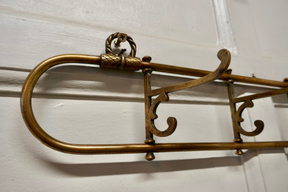 Nautical Brass Folding Coat Hook Rack from a Yacht View VII