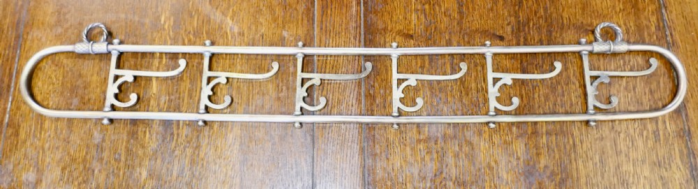 Nautical Brass Folding Coat Hook Rack from a Yacht View XI
