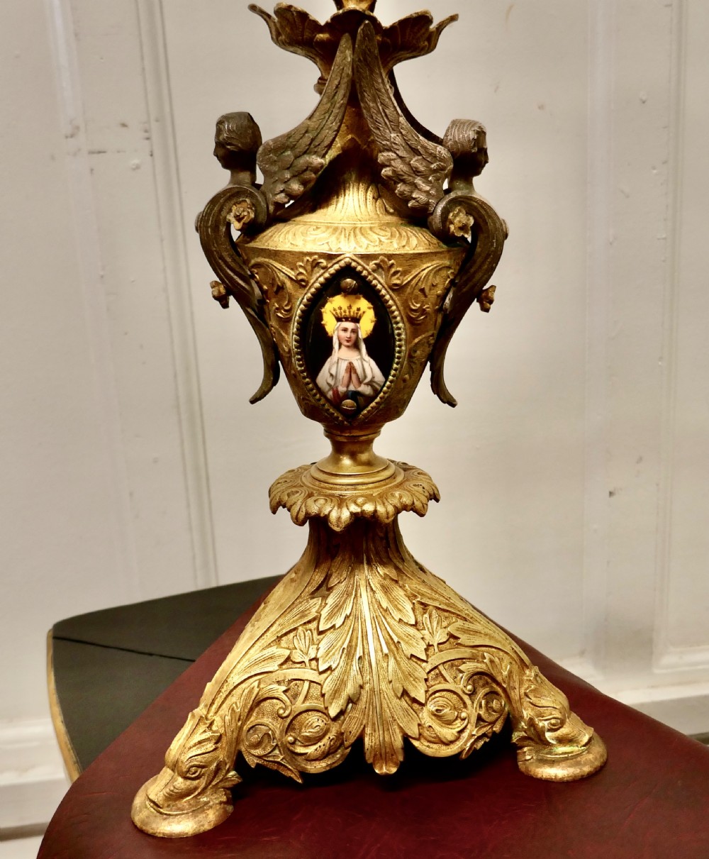 French Multi Sconce Toleware Gilded Lamp View III