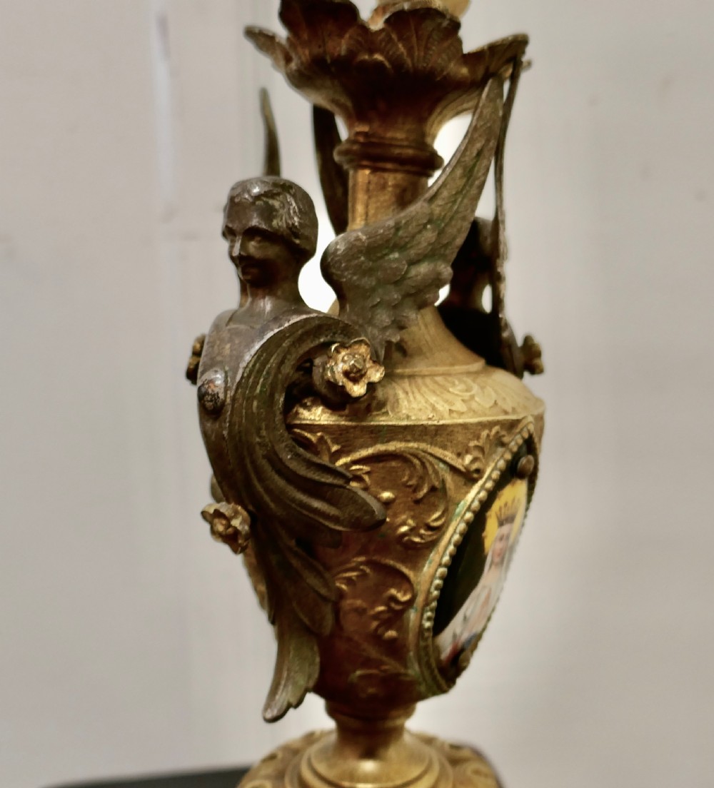French Multi Sconce Toleware Gilded Lamp View VI