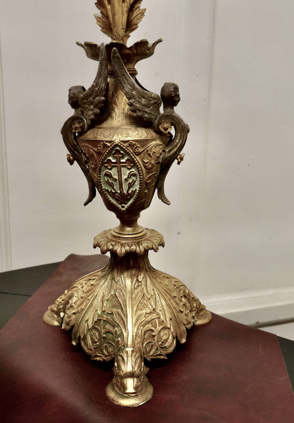 French Multi Sconce Toleware Gilded Lamp View VII