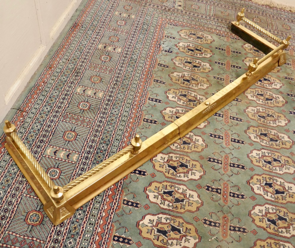 Victorian Barley Twist Brass Fender  View V