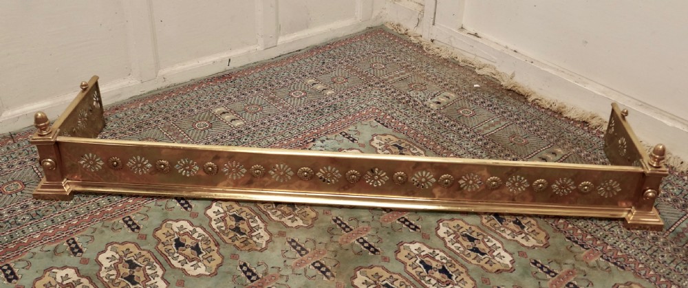 Victorian Pierced Brass Fender  View II