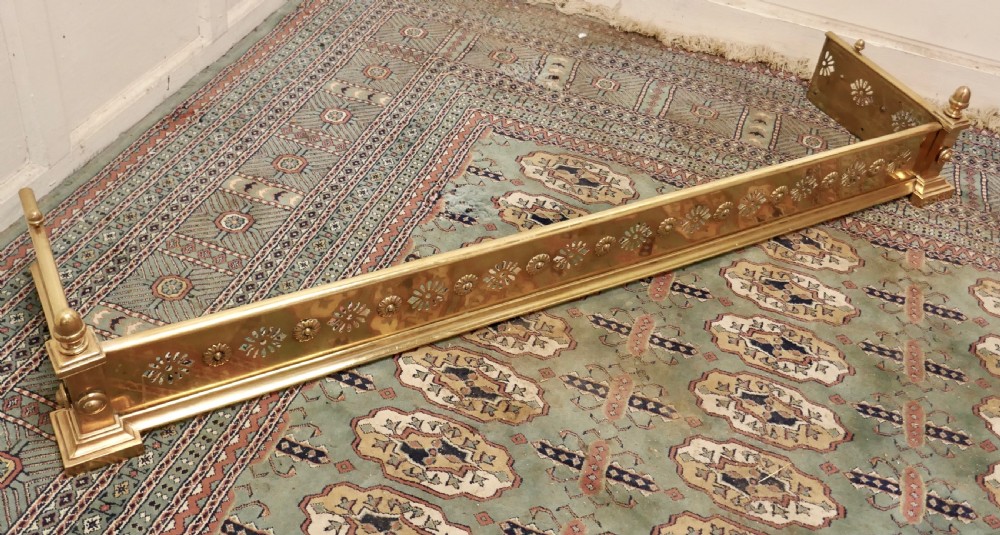 Victorian Pierced Brass Fender  View III