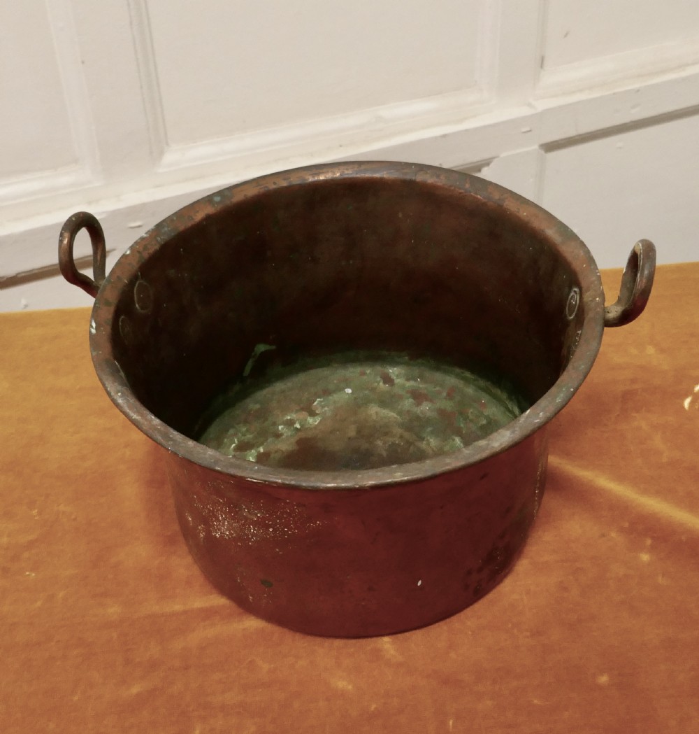 Early 19th Century Beaten Copper Cooking Pot, Cauldron  View II