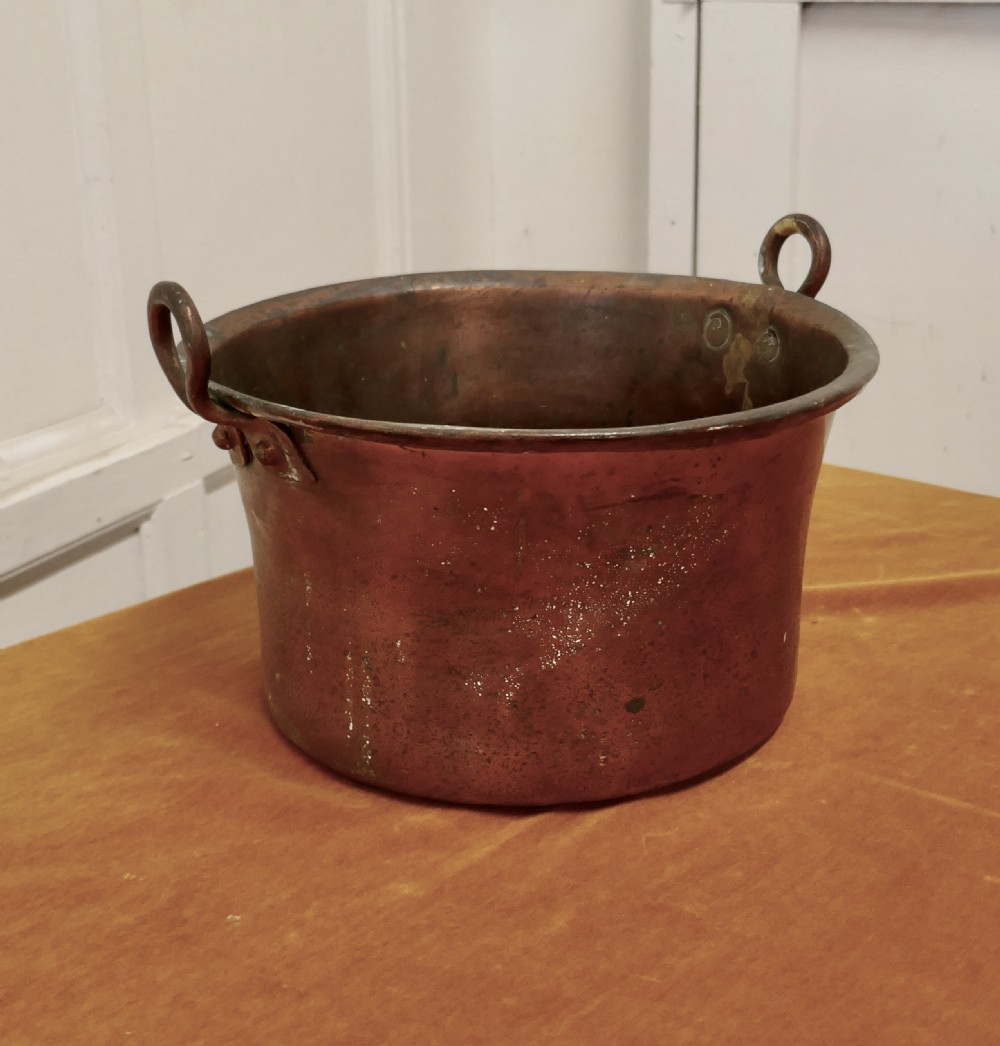 Early 19th Century Beaten Copper Cooking Pot, Cauldron  View III