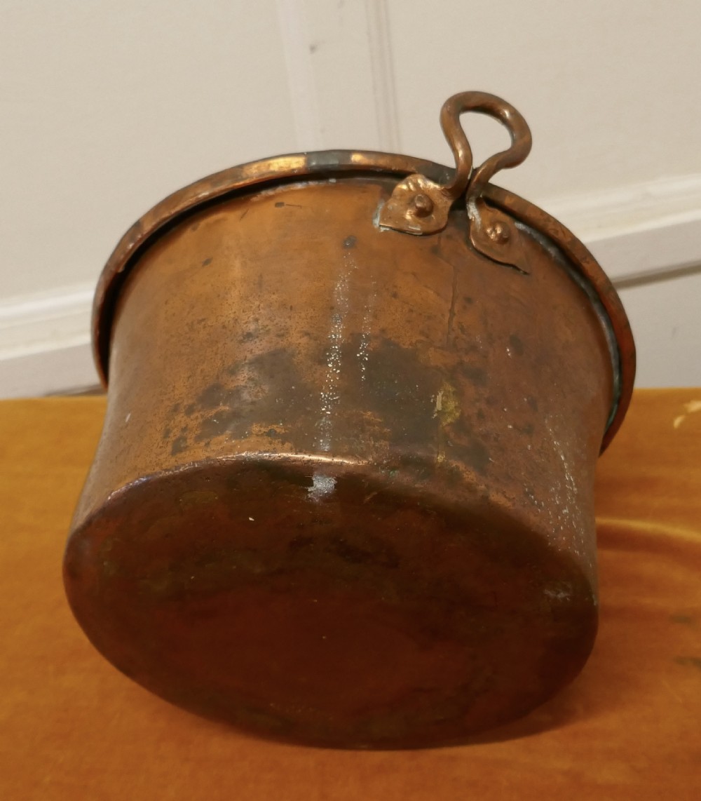 Early 19th Century Beaten Copper Cooking Pot, Cauldron  View IV