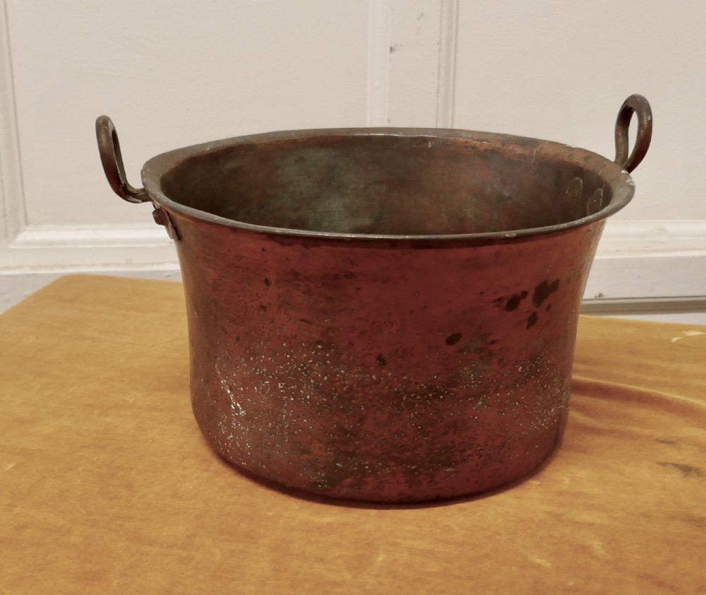 Early 19th Century Beaten Copper Cooking Pot, Cauldron  View V