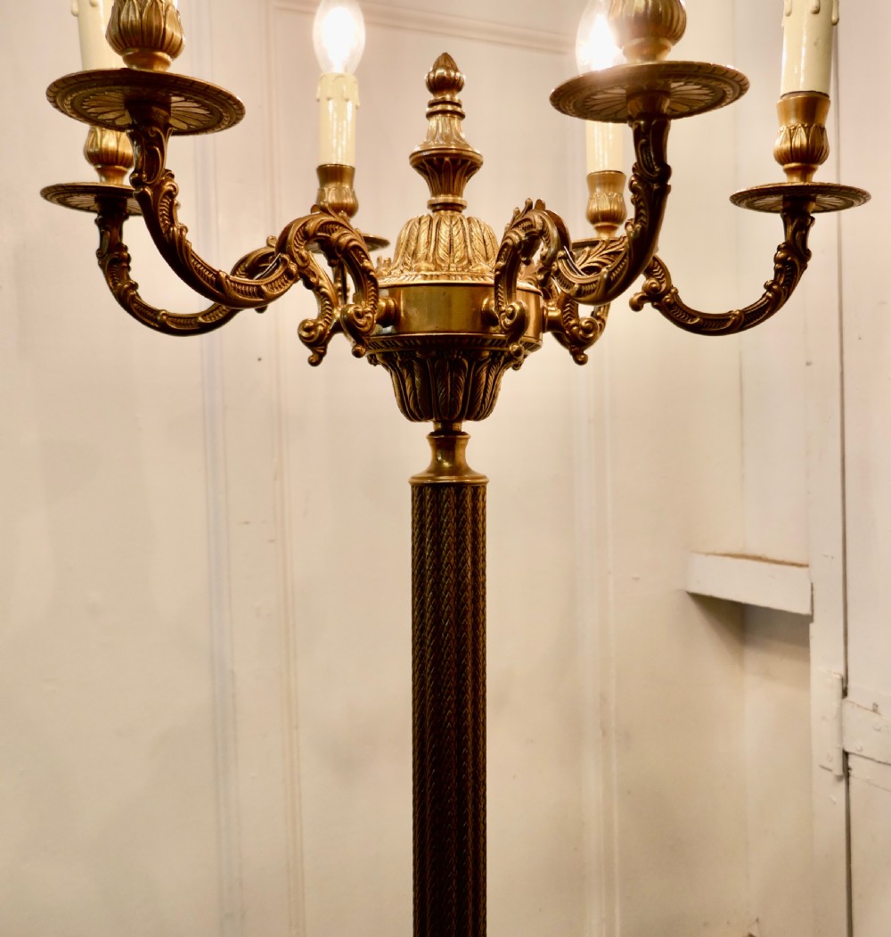 Rococo Gilt Brass Candelabra 6 Branch Floor Lamp, Standard Lamp View VI