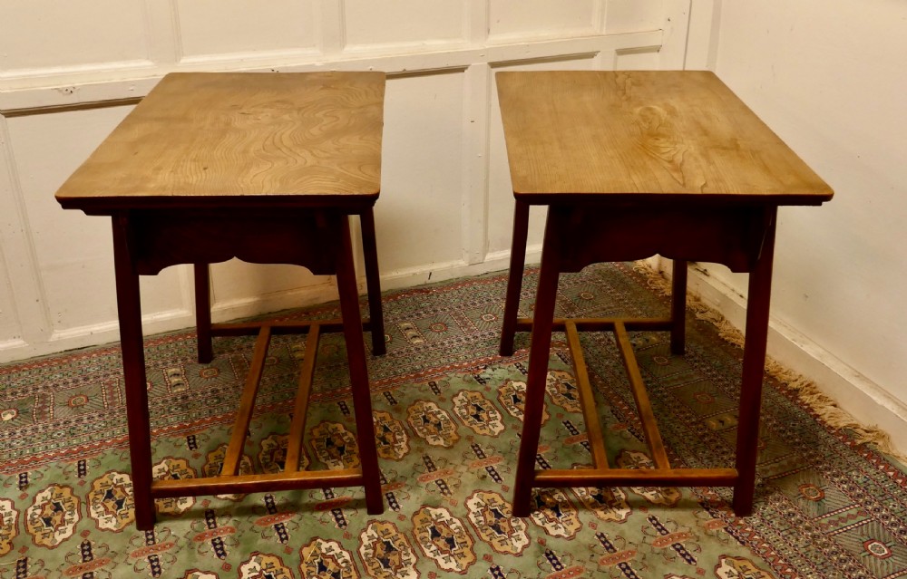 A Pair of Arts and Crafts Elm Tables View II