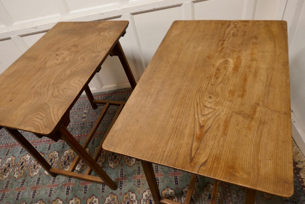 A Pair of Arts and Crafts Elm Tables View V