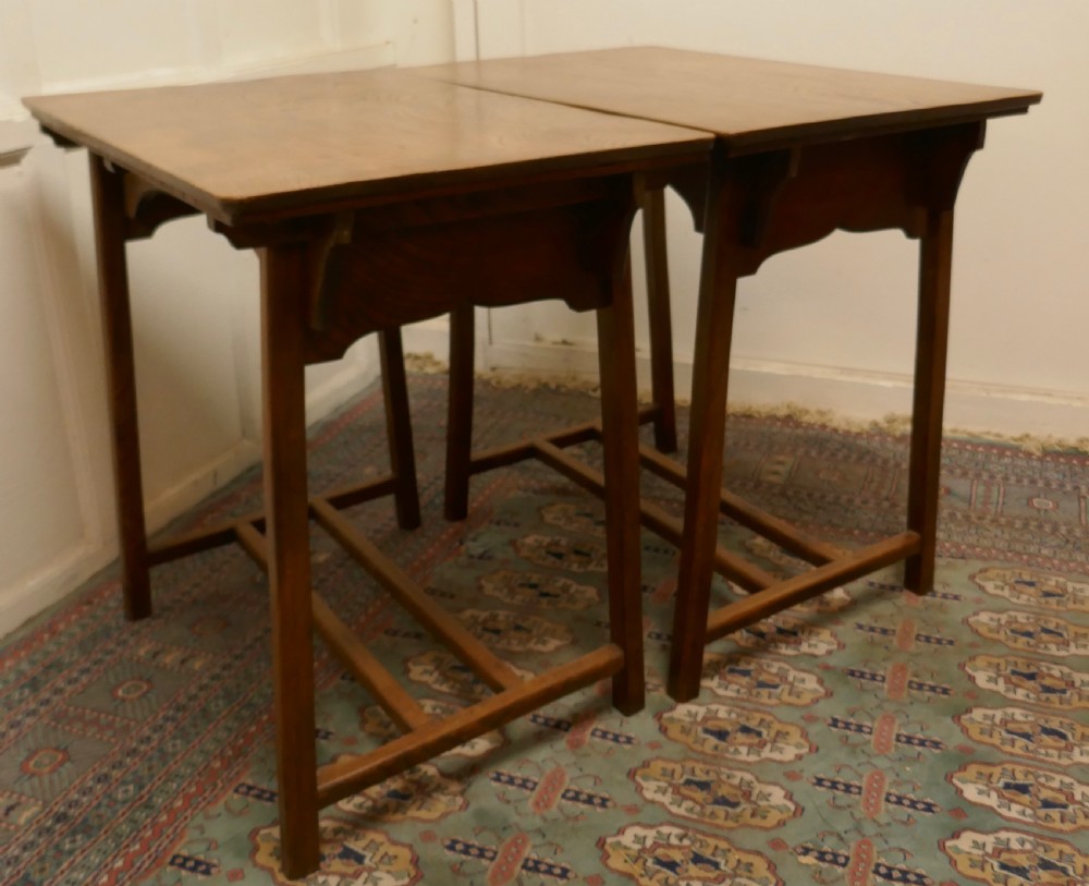 A Pair of Arts and Crafts Elm Tables View VII