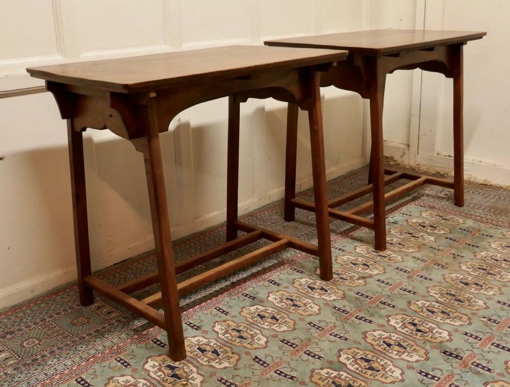 A Pair of Arts and Crafts Elm Tables View VIII