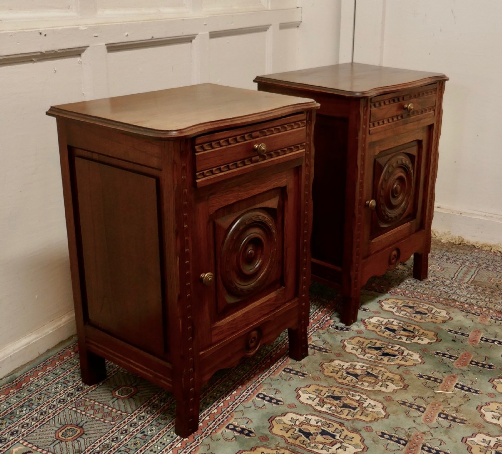 Pair of Breton Chestnut Bedside Cupboards   View III
