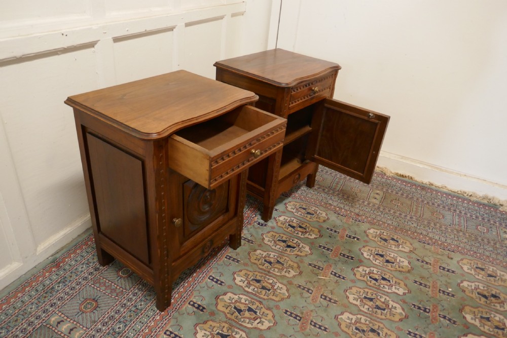 Pair of Breton Chestnut Bedside Cupboards   View VI
