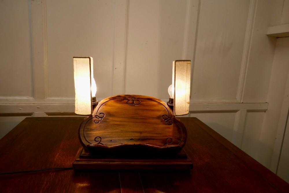 French Chestnut Book Rest Reading Stand Lamp View IV