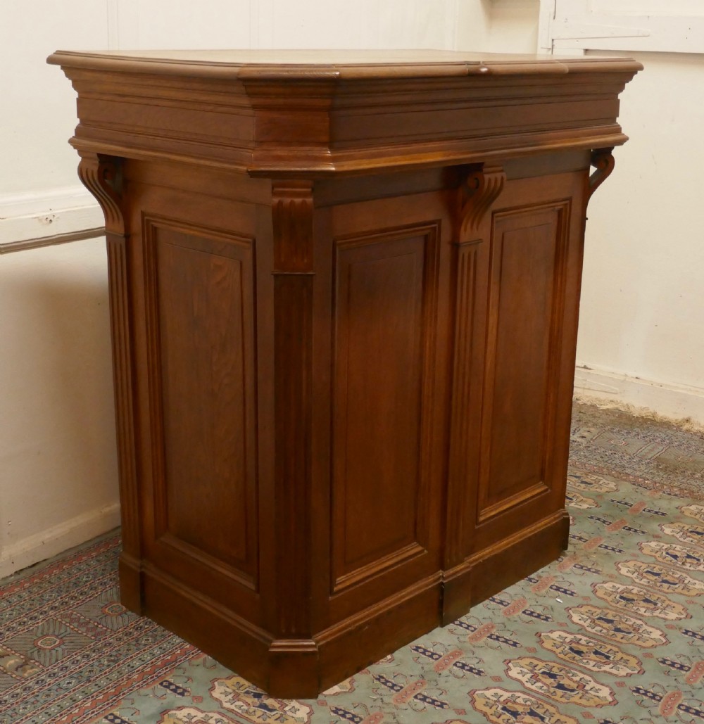 French Oak Hotel Restaurant Reception Hostess Greeting Station, Greeter View III