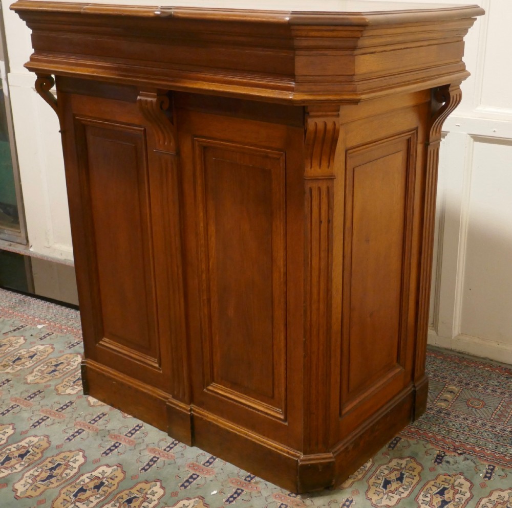 French Oak Hotel Restaurant Reception Hostess Greeting Station, Greeter View V