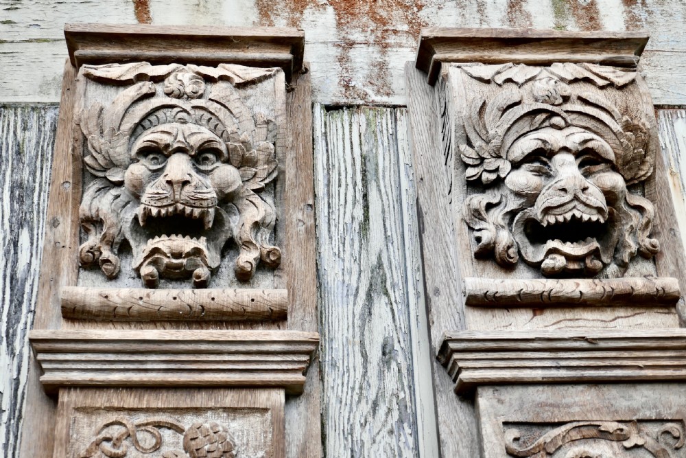 Set of 4, 8ft Tall 18th Century Carved Oak Wall Panels View IV