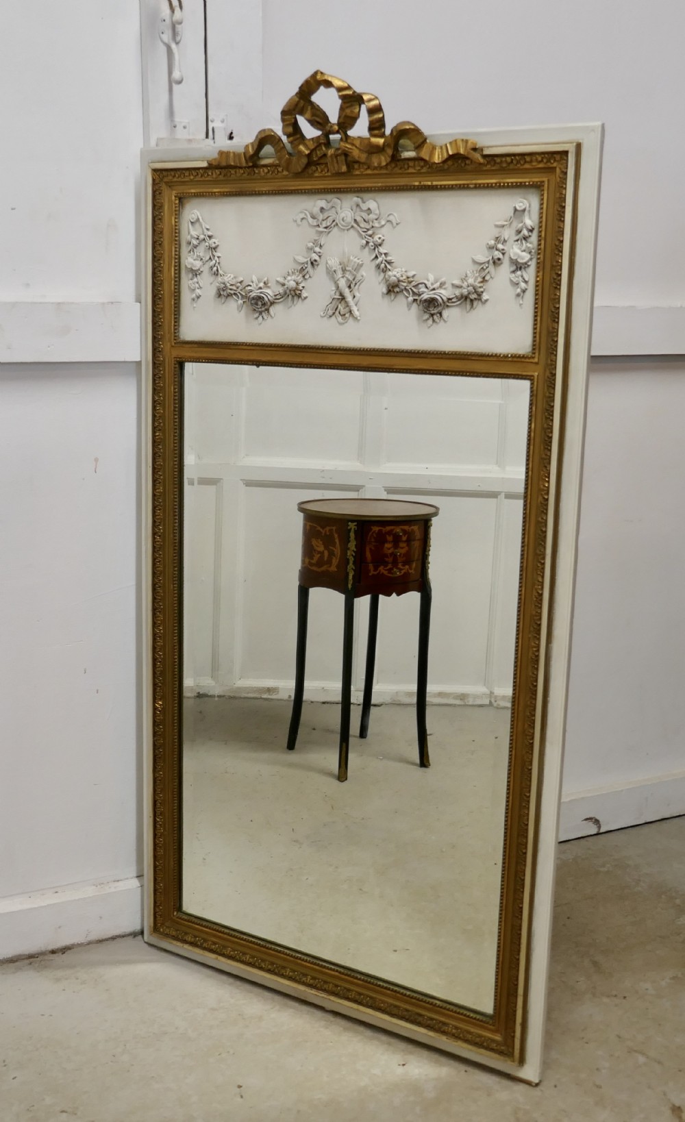 French Trumeau Style Console Mirror  