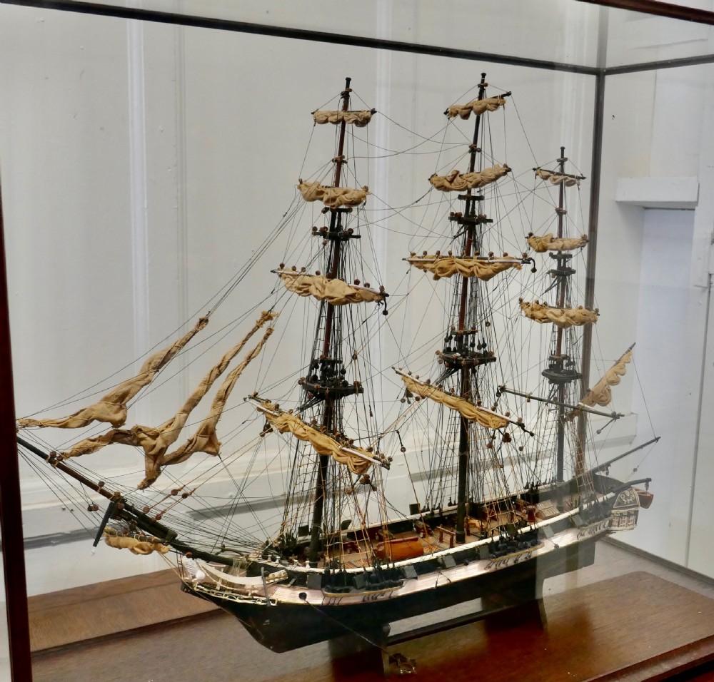 A Model of the French Ship Astrolabe in Display Case View VI