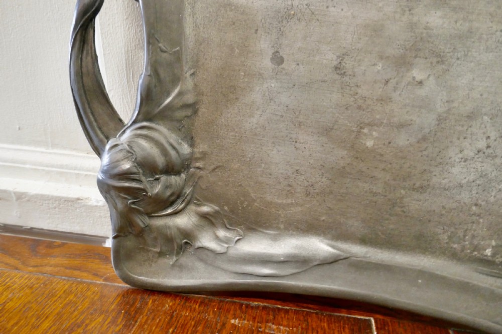 French Art Nouveau Pewter Tray  View II