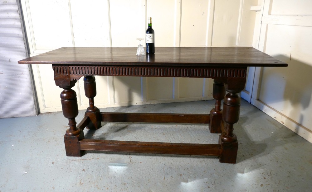 Arts and Crafts Gothic Carved Oak Table  View VIII