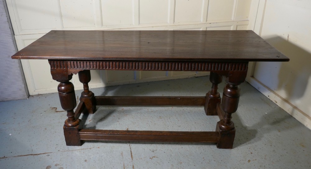 Arts and Crafts Gothic Carved Oak Table  View X