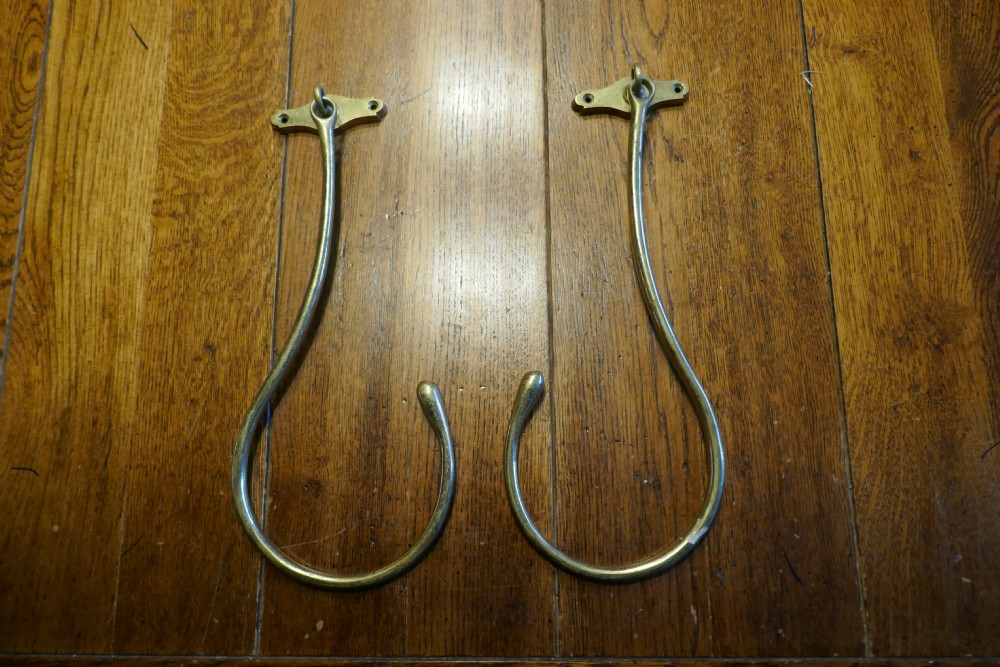 A Pair of Large 19th Century French Brass Curtain Tie Backs 