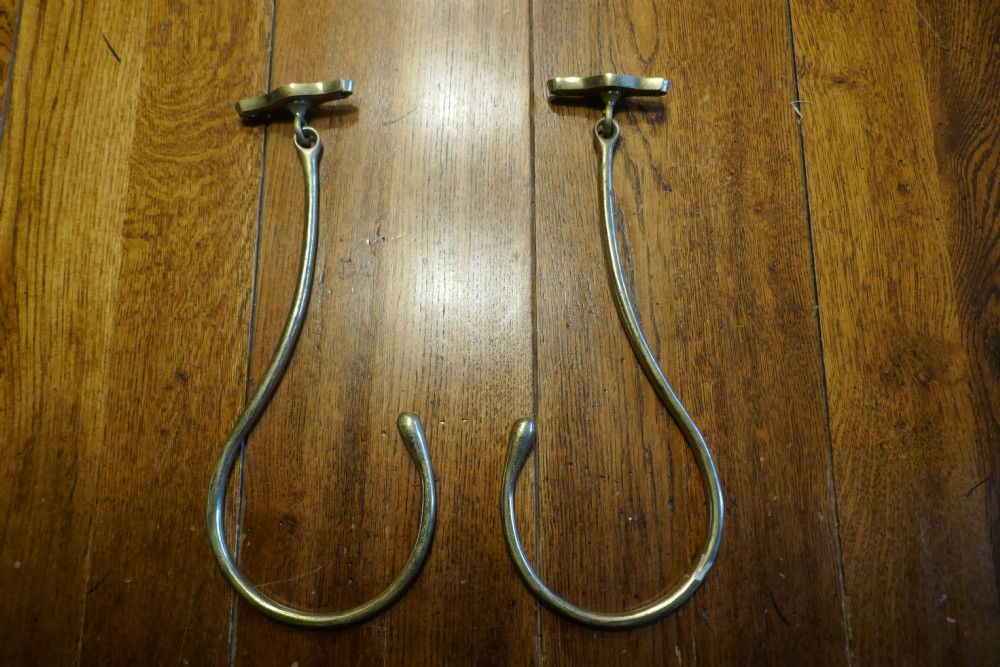 A Pair of Large 19th Century French Brass Curtain Tie Backs  View II
