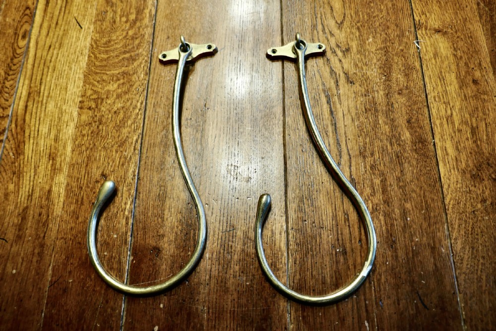 A Pair of Large 19th Century French Brass Curtain Tie Backs  View III