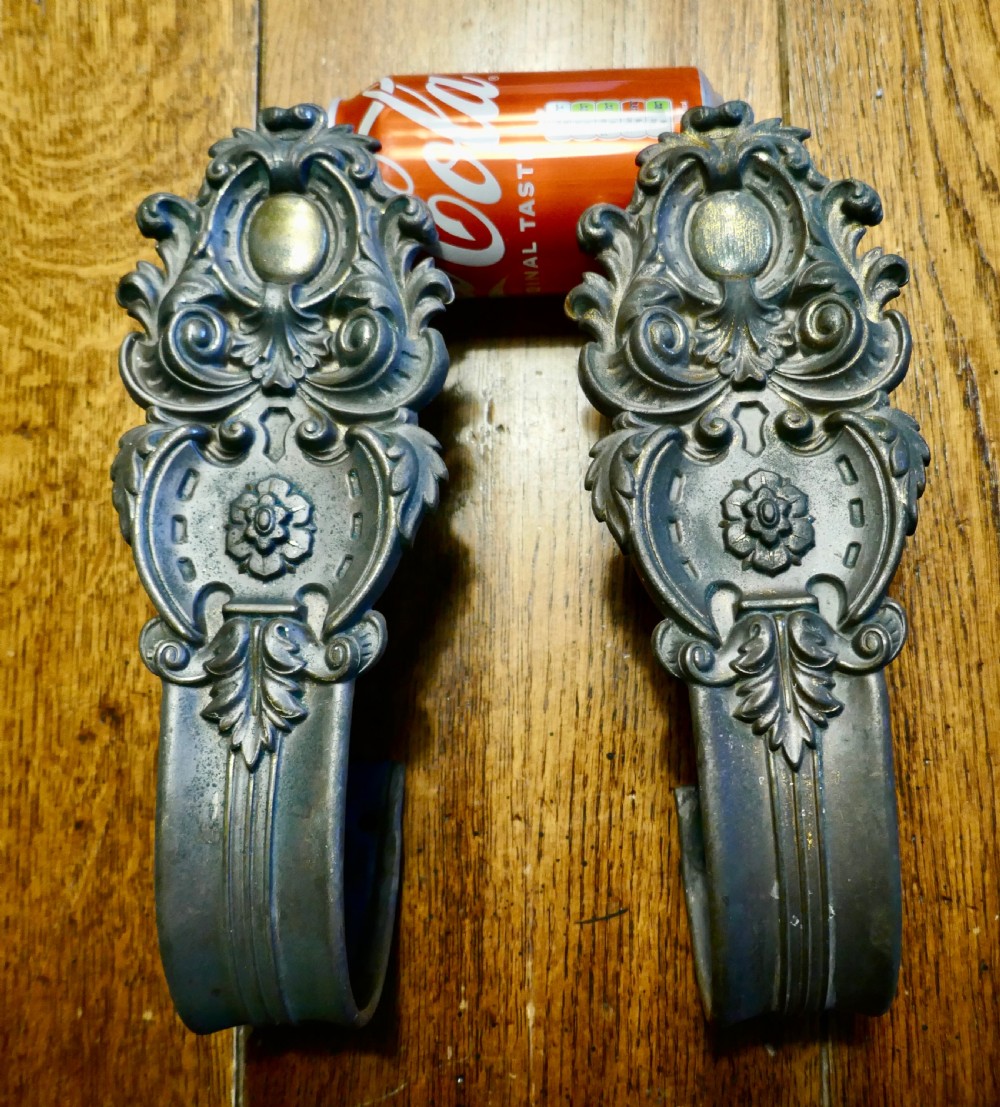 A Pair of Rare Early English 19th Century Patinated Brass Curtain Tie Backs  View IV