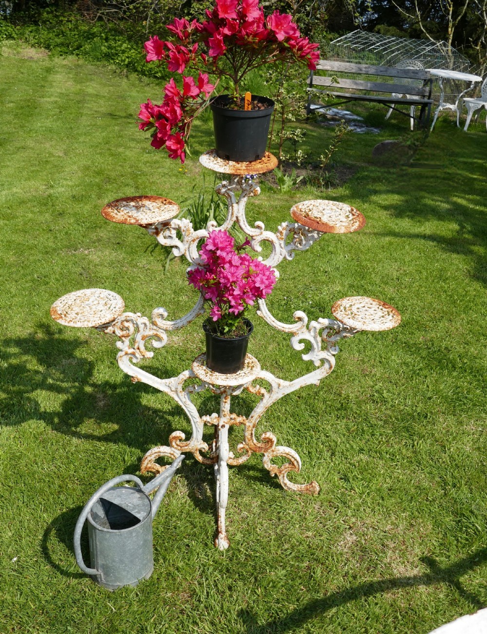 Weathered Cast Iron 6 Branch Plant Stand. View V