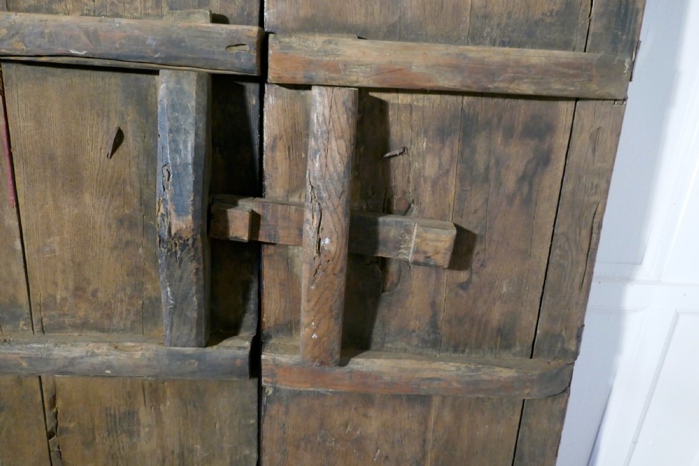 18th Century Heavy Painted Oak and Iron Oriental Doors View X