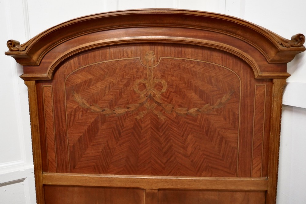 French Empire Style Oak Single Bed Head Board View II
