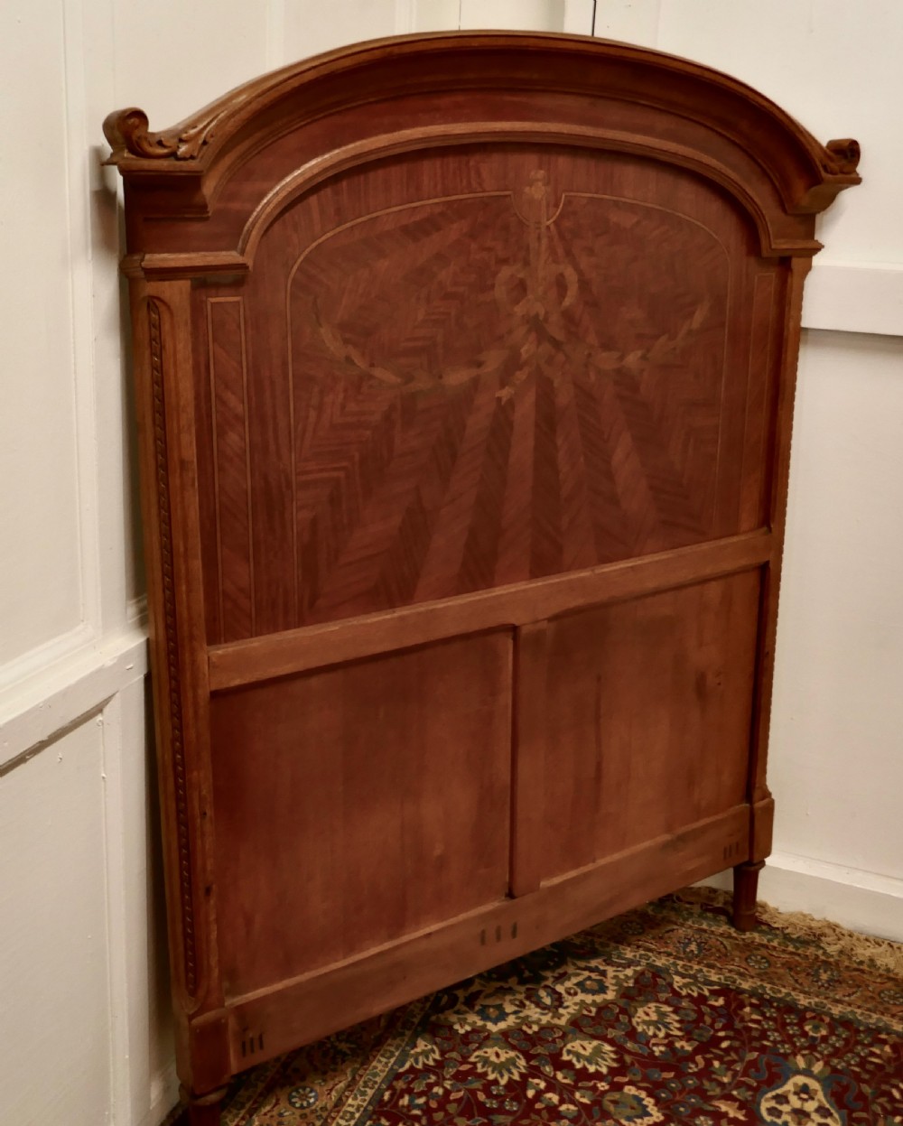 French Empire Style Oak Single Bed Head Board View III