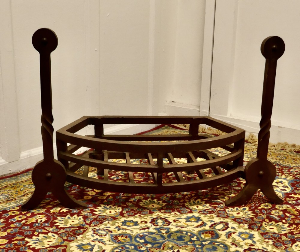 Huge 19th Century Curved Inglenook Fire Grate 
